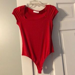 Cup sleeve red bodysuit